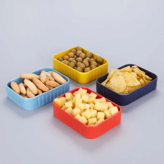 Balvi Snackbakjes set Conserverie - 4 kleuren