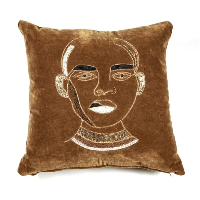 By Boo Kussen Dax - Trendy velvet sierkussen met kralen - Diverse kleuren