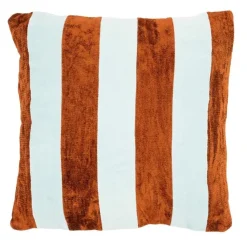 By Boo Kussen Stripey 45x45 cm - Lichtblauw / caramel