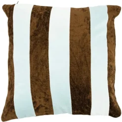 By Boo Kussen Stripey 45x45 cm - Lichtblauw / bruin