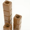 By Boo Set van 3 kandelaren Cube – mosterd
