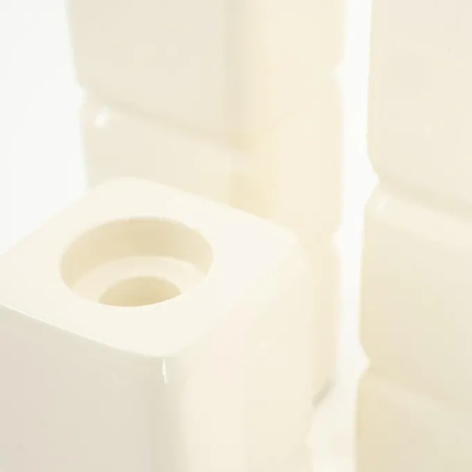 By Boo Set van 3 kandelaren Cube - beige