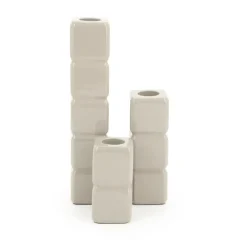 By Boo Set van 3 kandelaren Cube – taupe