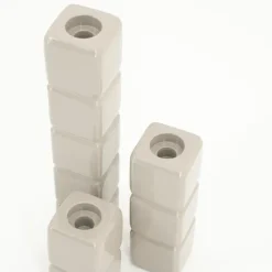 By Boo Set van 3 kandelaren Cube – taupe