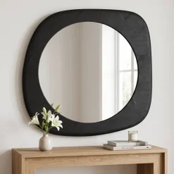 By Boo Spiegel Moku Large - Zwart - Organisch Design