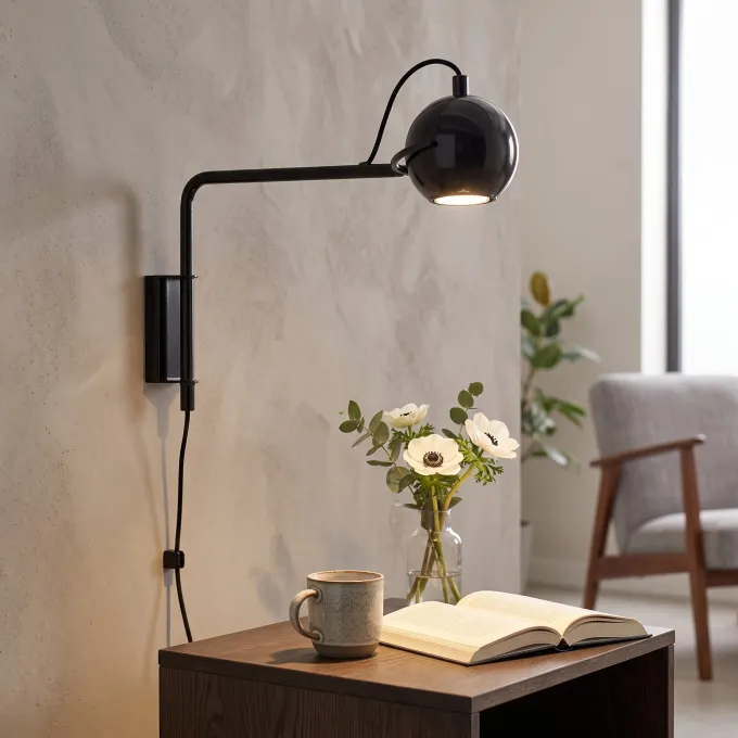 By Boo Wandlamp Camera - Stijlvolle Retro Wandlamp in Zwart
