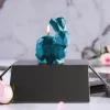 Candellana Kaars Konijn klein blauw metallic