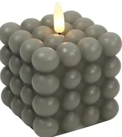 Countryfield Bolletjes kaars LED Lyon grijs M