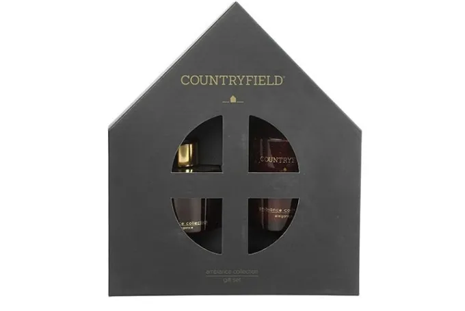 Countryfield Countryfield Elegance Gift Box - Geurstokjes en Geurkaars Rood