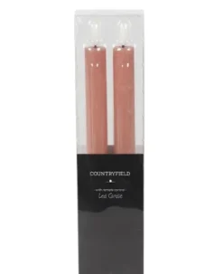 Countryfield Dinerkaars LED Diner rustiek roze met beweegbare vlam – 2 stuks
