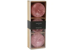 Countryfield Drijfkaars Bollie set van 3 roze - diverse afmetingen