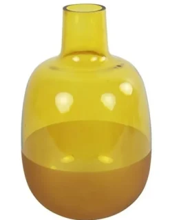 Countryfield Fles 2-tone Claudia geel - Sfeervolle vaas in 2 maten