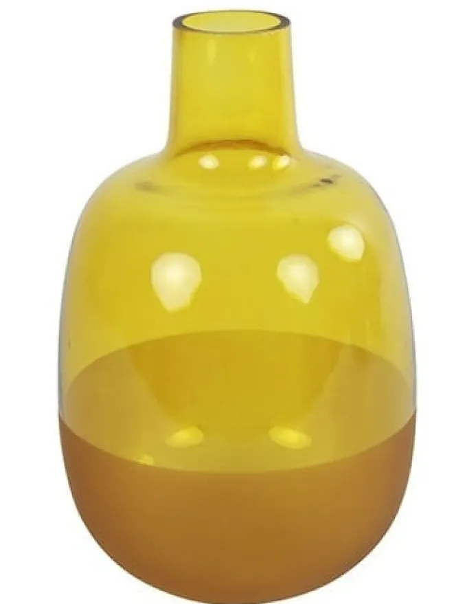 Countryfield Fles 2-tone Claudia geel - Sfeervolle vaas in 2 maten