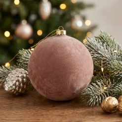Countryfield Kerstbal Yana L roze - Ø12CM van Countryfield