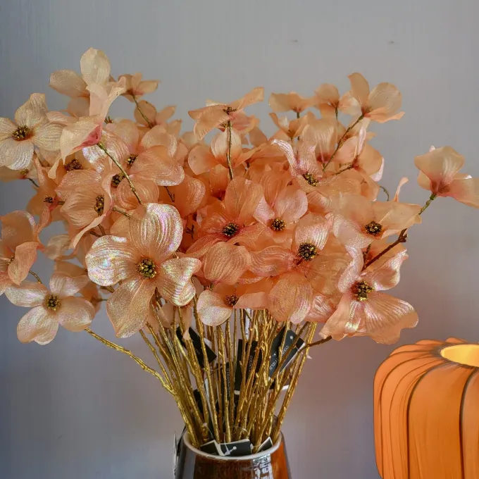 Countryfield Kunstbloem Sparkly Cornus S roze / perzik