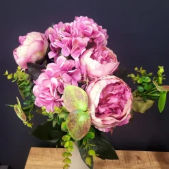 Countryfield Kunst boeket Peony Hydrangea 3x3 Lila