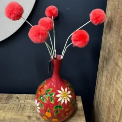 Countryfield Kunstdeco Pom Pom Set van 3 takken oranje - 16 x 16 x 75 cm
