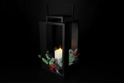 Countryfield Lantaarn met kaars LED Arles S zwart-L18,5B18,5H35CM