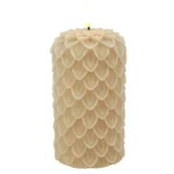 Countryfield LED-B Kaars Dennenkegel Lyon L beige - 8,5 x 8,5 x 15 cm