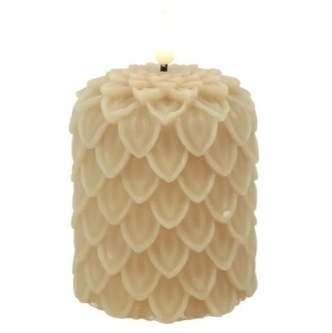 Countryfield LED-B Kaars Dennenkegel Lyon S beige - 8,5 x 8,5 x 10 cm