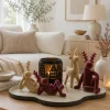 Countryfield Rendier liggend Velvet Adrian bordeaux roze - 15 x 15 x 23 CM