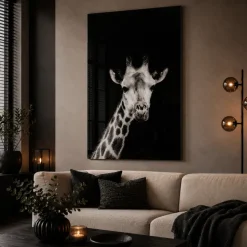 Countryfield Schilderij Mocambo zwart rechthoek - Glazen wanddecoratie