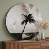 Countryfield Schilderij Sunset L zwart/wit rond - Moderne Wanddecoratie