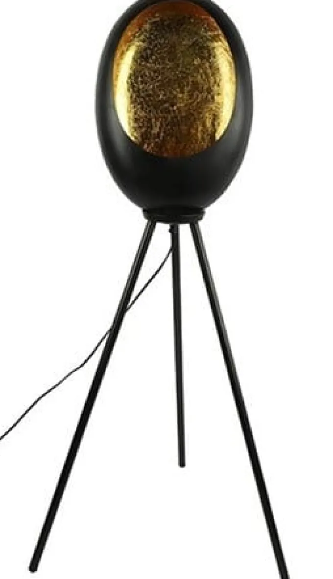 Countryfield Staande lamp E27 Eggy zwart goud van Countryfield