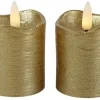 Countryfield Stompkaars rustiek Ø 5 cm Led Lyon goud set van 2
