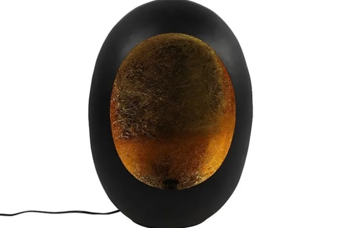 Countryfield Tafellamp E27 Eggy Zwart/Goud Groot - Industriële Sfeermaker