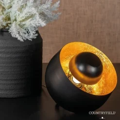 Countryfield Tafellamp Sahani Zwart/Goud - Industrieel Design