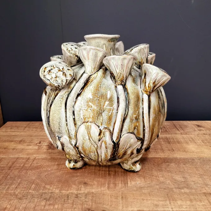 Countryfield Vaas bol Lotus L groen-28x28x30CM