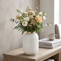 Countryfield Vaas Madras wit - Stijlvolle Keramiek Vaas