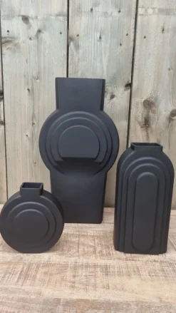 Countryfield Vaas no1 Paige zwart - Stijlvolle decoratieve vaas