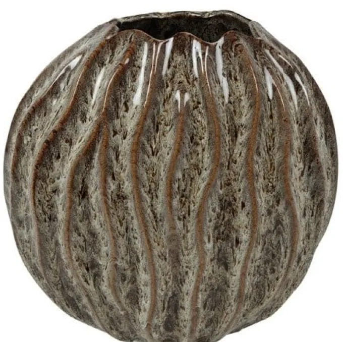Countryfield Vaas ovaal Korali M bruin / crème - 35 x 17 x 34 cm