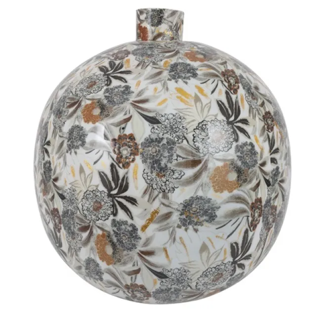 Countryfield Vaas Peony L bruin/wit rond