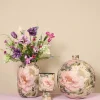 Countryfield Vaas Peony L roze/wit rond