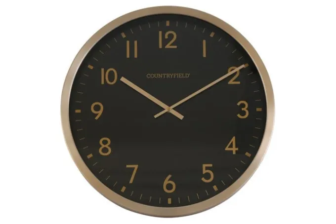 Countryfield Wandklok Copper L zwart goud Ø 50 cm