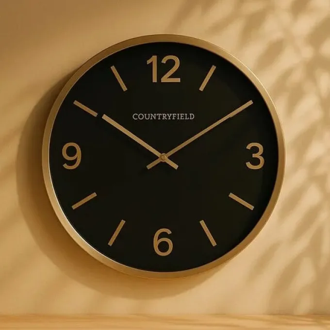 Countryfield Wandklok Copper L zwart / goud Ø 50 cm