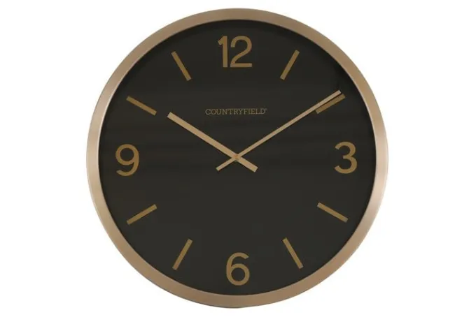 Countryfield Wandklok Copper L zwart / goud Ø 50 cm