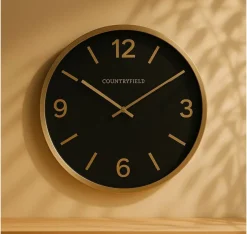Countryfield Wandklok Copper M zwart / goud Ø 40 cm