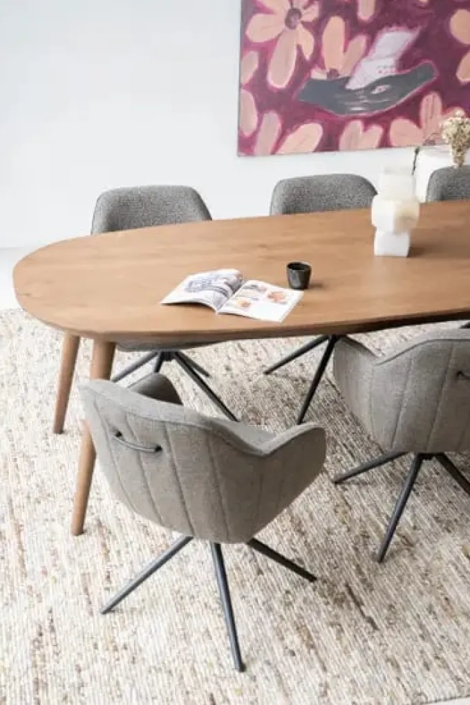 Eleonora Eettafel Elijah 260x100 cm - bruin