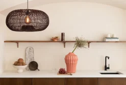 Good&Mojo Hanglamp Arizona bamboe ø70 burgundy L