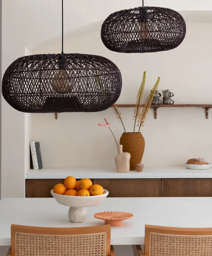 Good&Mojo Hanglamp Arizona bamboe ø70 burgundy L