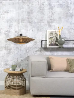 Good&Mojo Hanglamp Bali bamboe 44 x 12 cm zwart naturel S