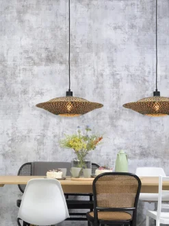Good&Mojo Hanglamp Bali bamboe 44 x 12 cm zwart naturel S