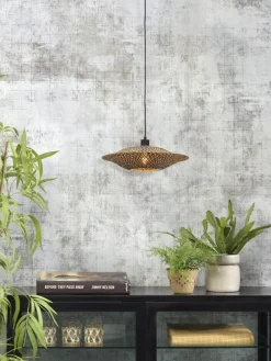 Good&Mojo Hanglamp Bali bamboe 44 x 12 cm zwart naturel S