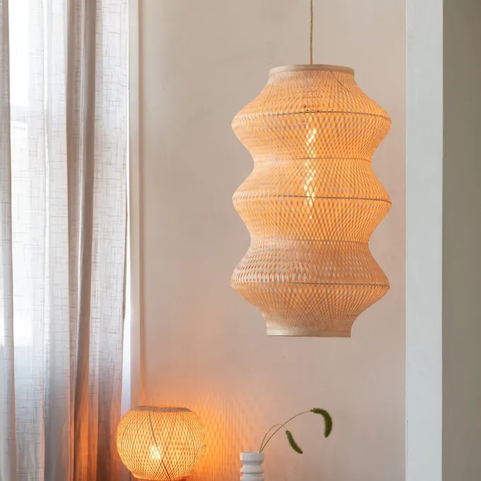 Good&Mojo Hanglamp Barbados bamboe ø40xh.67cm naturel XL