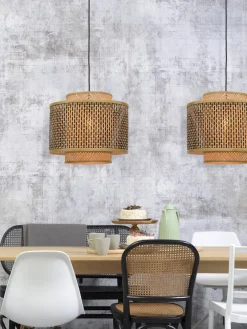 Good&Mojo Hanglamp Bhutan bamboe Ø 40 cm zwart naturel S