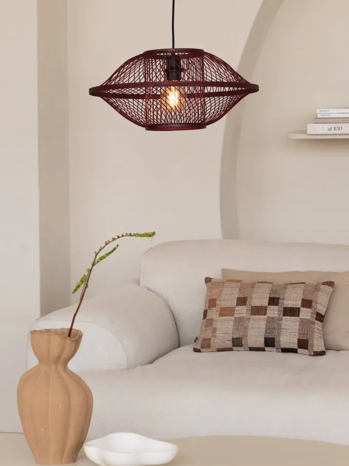 Good&Mojo Hanglamp Maui bamboe burgundy S